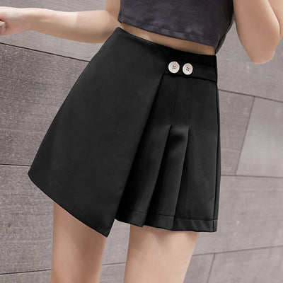 Falda Pantalón Talle Alto Plisada Verano Mujer Pierna Ancha Efecto Adelgazante - Image 5
