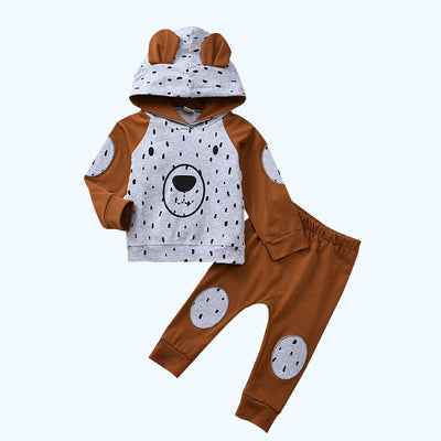 Conjunto Infantil Sudadera Estampada Osito Café con Pantalón - Image 11