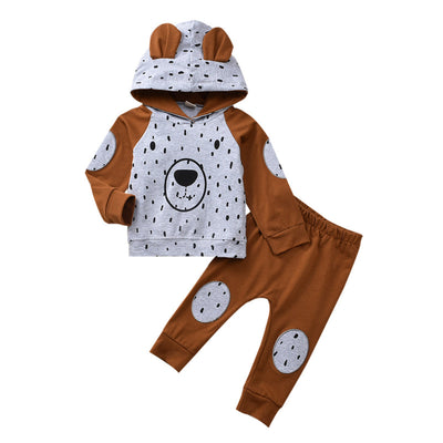 Conjunto Infantil Sudadera Estampada Osito Café con Pantalón - Image 7