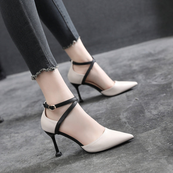 Tacones Stiletto Puntiagudos Primavera Otoño - Tallas Pequeñas