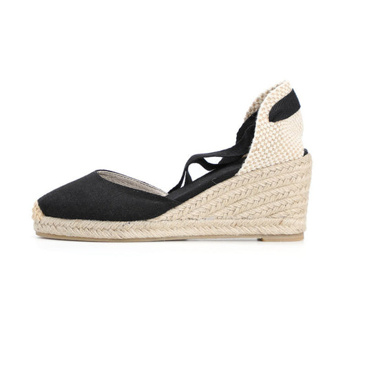 Sandalias Tipo Cuña con Suela Gruesa y Correa de Lino - Image 2