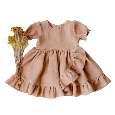 Vestidos Princesa para Niñas - Algodón y Lino con Volantes - Image 8