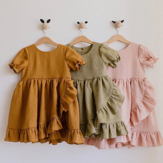 Vestidos Princesa para Niñas - Algodón y Lino con Volantes - Image 9