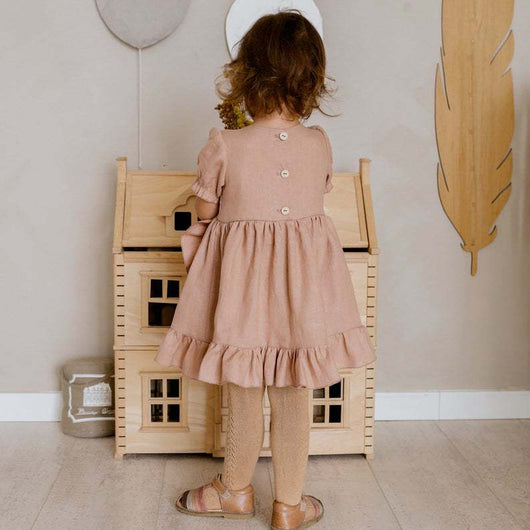 Vestidos Princesa para Niñas - Algodón y Lino con Volantes - Image 11