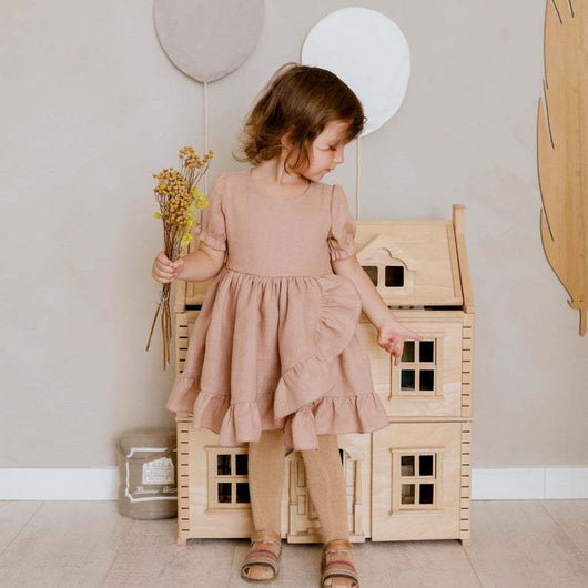 Vestidos Princesa para Niñas - Algodón y Lino con Volantes - Image 10