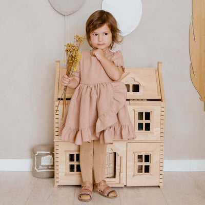 Vestidos Princesa para Niñas - Algodón y Lino con Volantes - Image 12