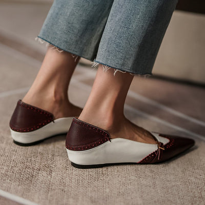 Zapatos Planos de Cuero Genuino para Mujer con Hebilla Metálica y Punta Afilada - Image 6
