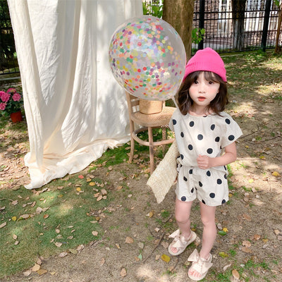 Vestido Infantil con Mangas Abullonadas y Lunares para Niñas Pequeñas - Image 9
