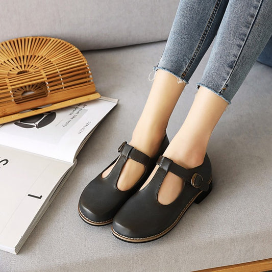 Zapatos Planos Mary Jane con Correa al Tobillo para Mujer