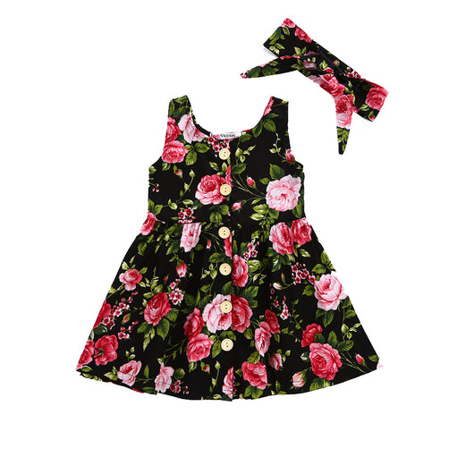 Vestido Infantil Floral con Banda para el Cabello - Image 7