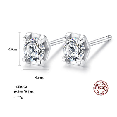 Aretes de Plata Esterlina 925 con Circón - Diseño Minimalista para Mujer - Image 5