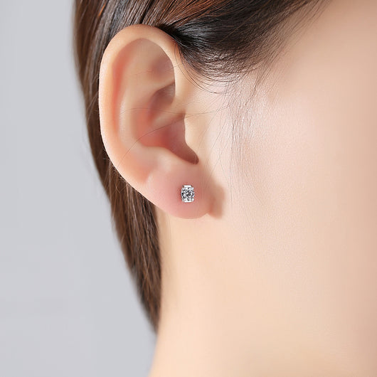 Aretes de Plata Esterlina 925 con Circón - Diseño Minimalista para Mujer - Image 3