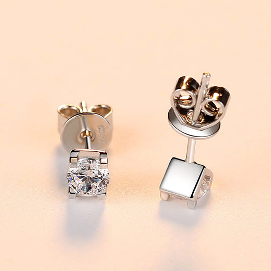 Aretes de Plata Esterlina 925 con Circón - Diseño Minimalista para Mujer - Image 4