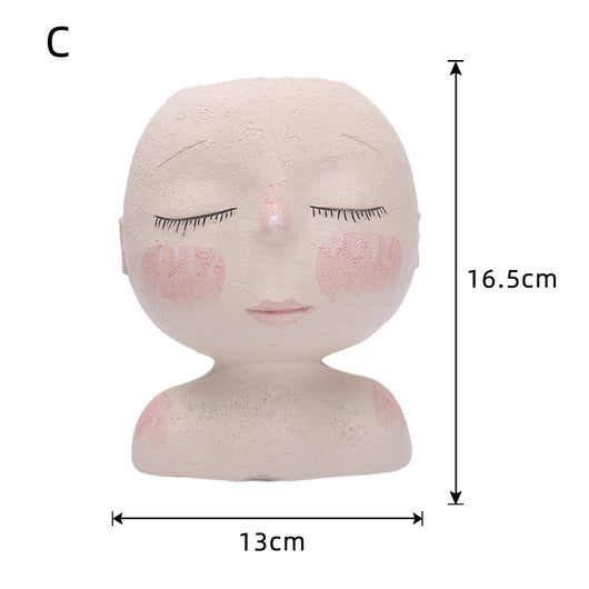 Maceta Decorativa Cabeza de Niña con Flores - Jardín Nórdico de Escritorio - Image 7