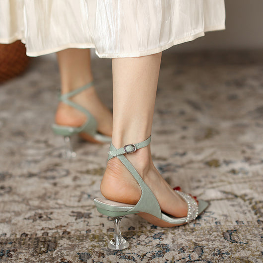 Sandalias de Tacón Stiletto con Cristales Brillantes - Image 5