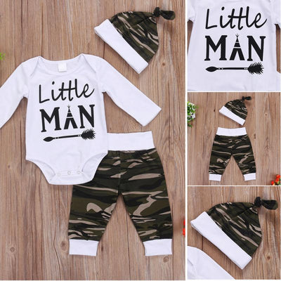 Conjunto de 3 Piezas para Bebé con Estampado de Letras, Mameluco Manga Larga y Gorro - Image 6