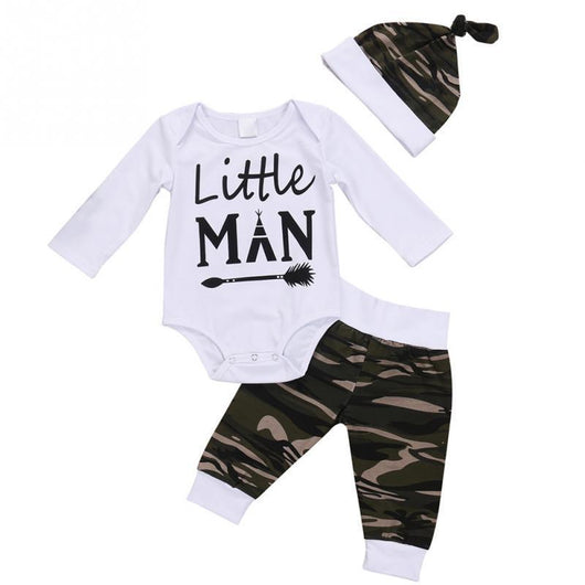 Conjunto de 3 Piezas para Bebé con Estampado de Letras, Mameluco Manga Larga y Gorro - Image 9