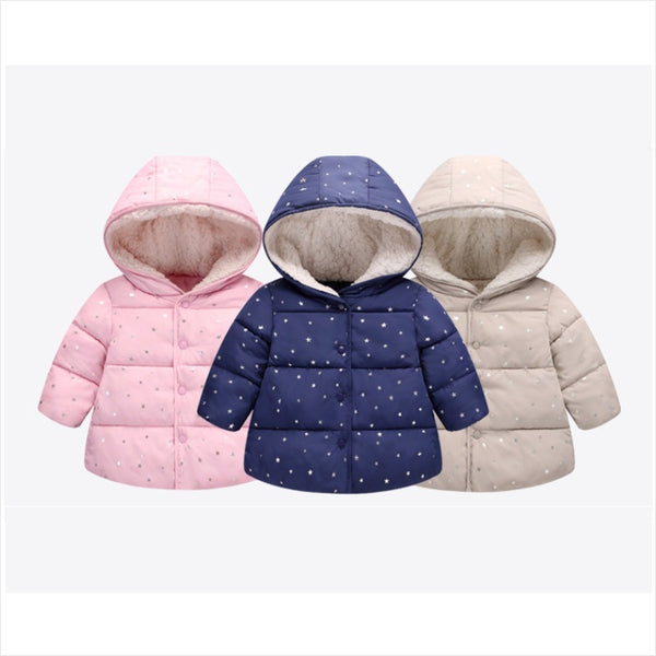 Chaqueta Acolchada Infantil Estilo Estrellas - Algodón Premium