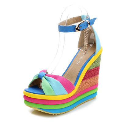 Zapatos de Cuña con Detalle Arcoíris para Mujer - Image 8