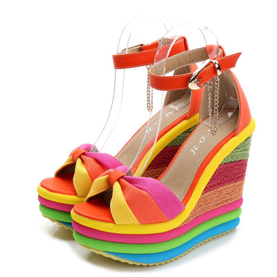 Zapatos de Cuña con Detalle Arcoíris para Mujer - Image 3