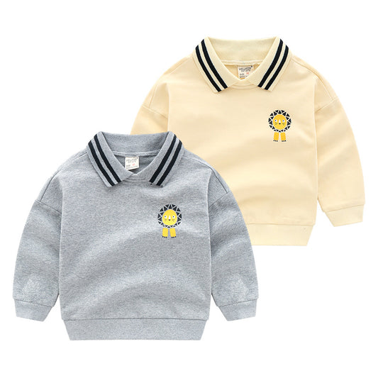 Sudadera Infantil a Rayas con Dibujos Animados - Chaqueta Casual de Manga Larga