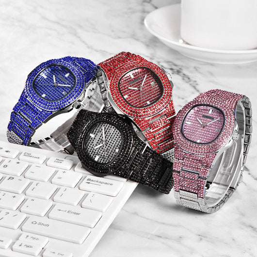 Reloj de Lujo Dorado con Diamantes Brillantes para Hombre - Image 17
