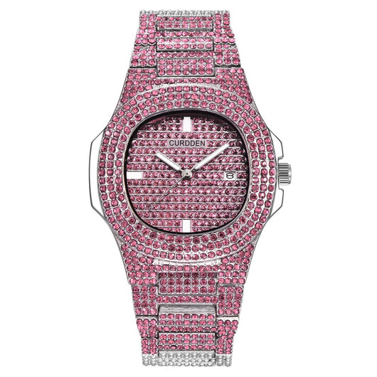 Reloj de Lujo Dorado con Diamantes Brillantes para Hombre - Image 9