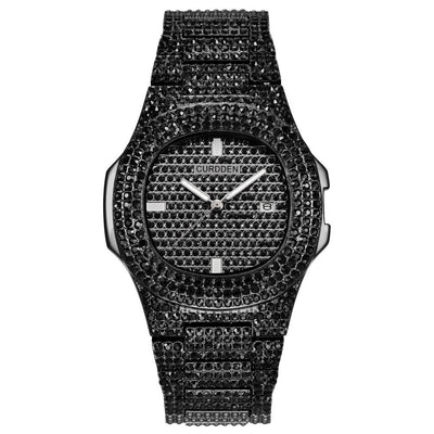 Reloj de Lujo Dorado con Diamantes Brillantes para Hombre - Image 8