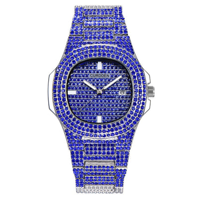 Reloj de Lujo Dorado con Diamantes Brillantes para Hombre - Image 10