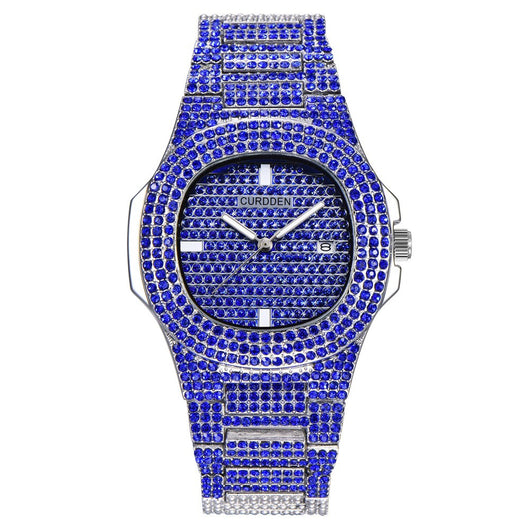 Reloj de Lujo Dorado con Diamantes Brillantes para Hombre - Image 10