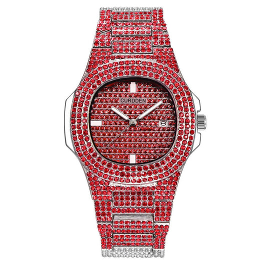 Reloj de Lujo Dorado con Diamantes Brillantes para Hombre - Image 13
