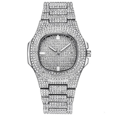 Reloj de Lujo Dorado con Diamantes Brillantes para Hombre - Image 14