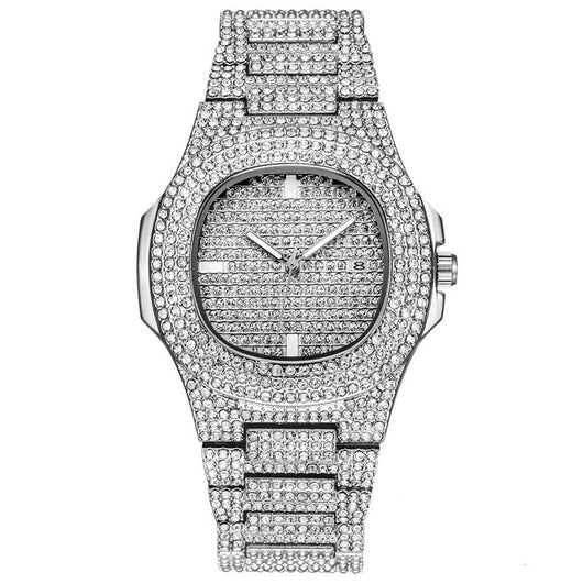 Reloj de Lujo Dorado con Diamantes Brillantes para Hombre - Image 14