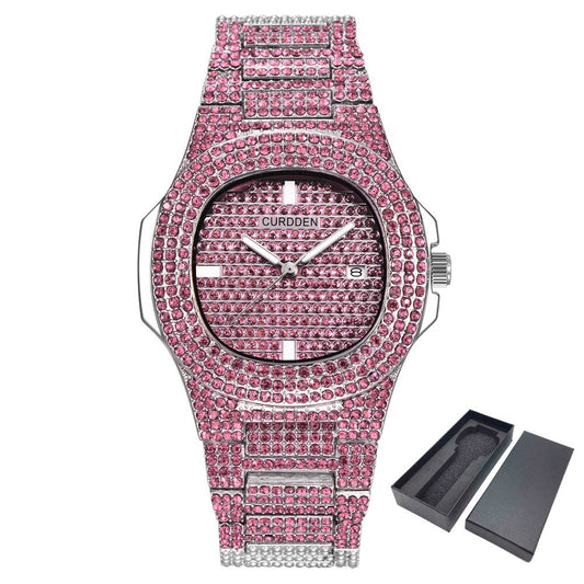Reloj de Lujo Dorado con Diamantes Brillantes para Hombre - Image 2