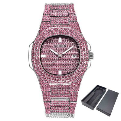 Reloj de Lujo Dorado con Diamantes Brillantes para Hombre - Image 2