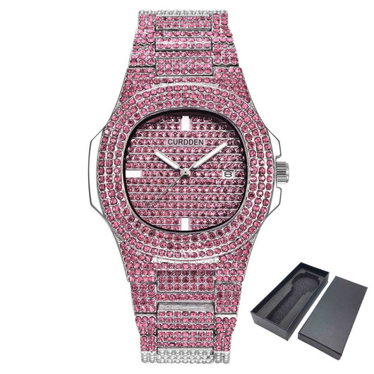Reloj de Lujo Dorado con Diamantes Brillantes para Hombre - Image 2