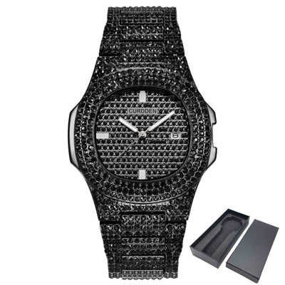 Reloj de Lujo Dorado con Diamantes Brillantes para Hombre