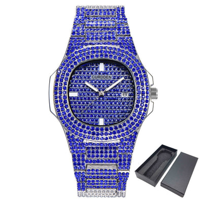 Reloj de Lujo Dorado con Diamantes Brillantes para Hombre - Image 3