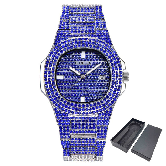 Reloj de Lujo Dorado con Diamantes Brillantes para Hombre - Image 3