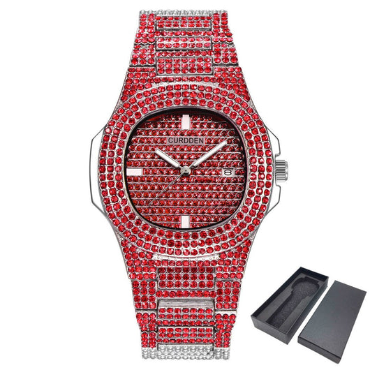 Reloj de Lujo Dorado con Diamantes Brillantes para Hombre - Image 6