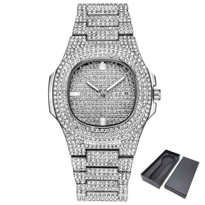 Reloj de Lujo Dorado con Diamantes Brillantes para Hombre - Image 7