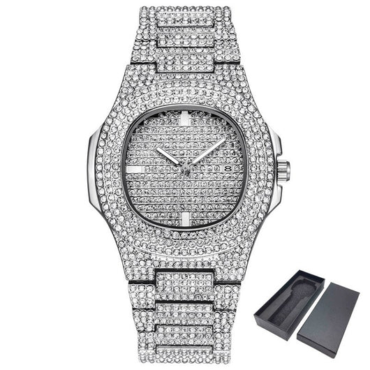 Reloj de Lujo Dorado con Diamantes Brillantes para Hombre - Image 7