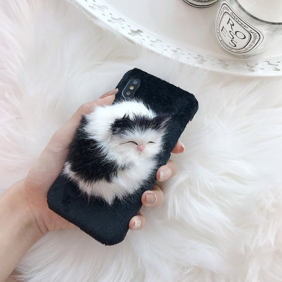Funda para Celular Térmica Peluda con Calentador de Manos para Chicas