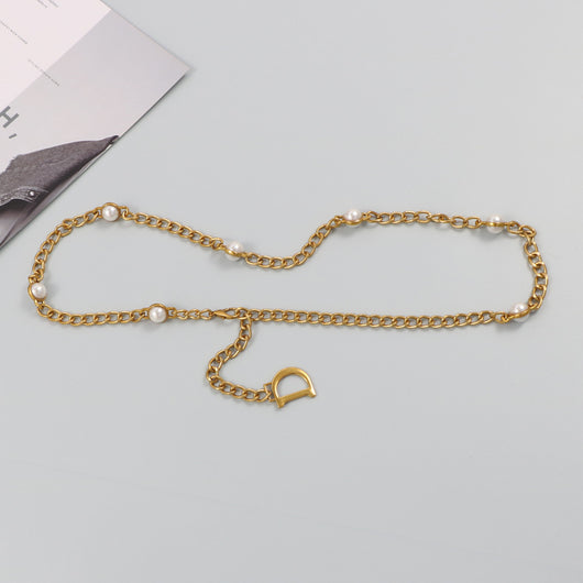 Cadena Dorada de Perlas Grandes para Cintura - Diseño Trendy INS - Image 11