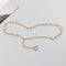 Summer INS Trendy Golden Metal Large Pearl Thin Waist Chain Light Gold 106cm
