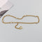 Summer INS Trendy Golden Metal Large Pearl Thin Waist Chain Dark gold 106cm