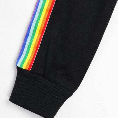 Sudadera Crop Hoodie Mujer Rayas Arcoíris - Image 9