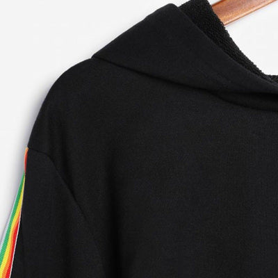 Sudadera Crop Hoodie Mujer Rayas Arcoíris - Image 10