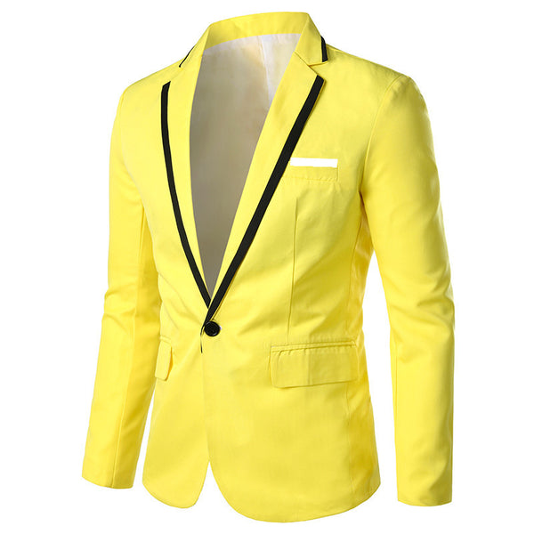 Traje Slim Multicolor con Solapa de Un Botón