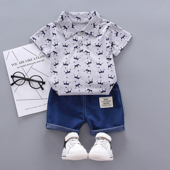 Conjunto Casual de Camisa Manga Corta y Pantalón Estilo Coco